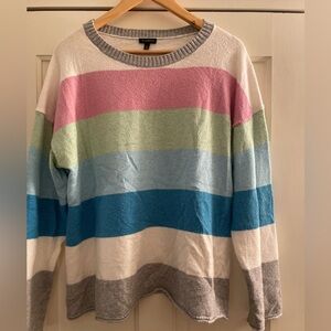 Talbots Multicolor Stripped Knit Sweater